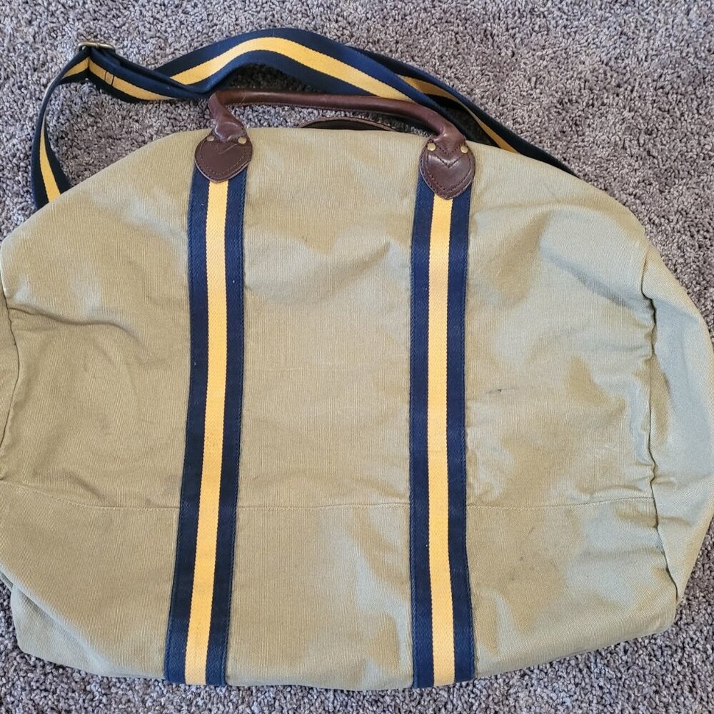 Rugby Ralph Lauren Preppy Large Canvas Duffle Weekender Bag. - Picture 8 of 12